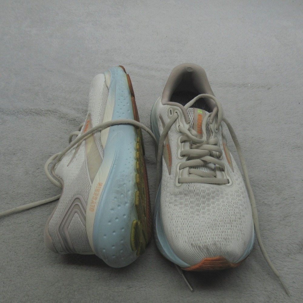 Brooks Womens 9 Running Shoes White Glycerin 21 Lightweight Athletic Chunky‎